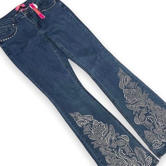 Studded Denim Flared Jeans - Picture 3 of 15